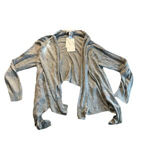 New With Tags Verve Ami Gray Open Cardigan Sweater Sz Med Soft Knit Long Sleeve